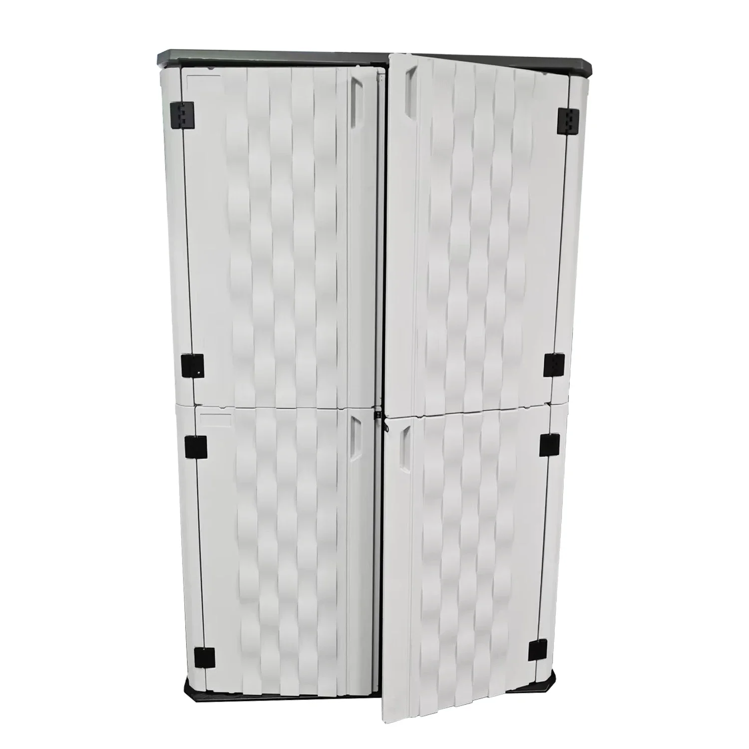 Outdoor garden all-weather storage shed waterproof locker with lockable cover for garden tools