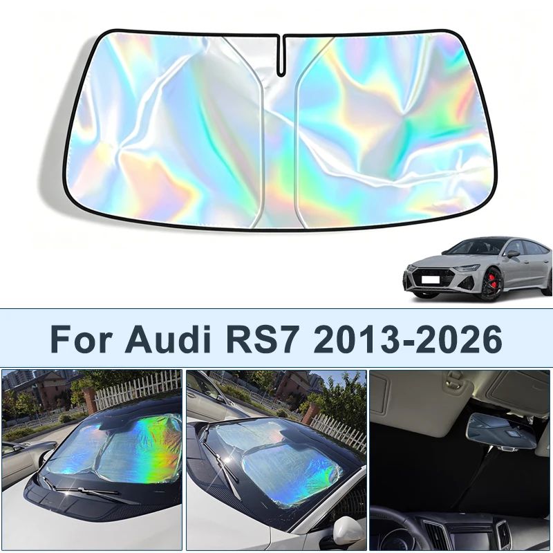 

Foldable Front Windshield Sun Shade For Audi RS7 2013-2026 UV Reflective Sun Protection Cover Car Interior Accessories