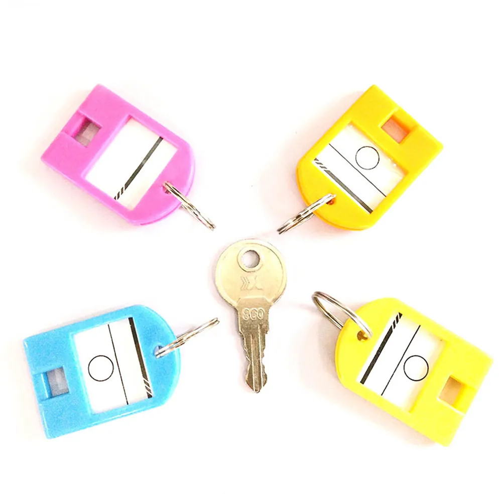 50Pcs Multi Color Key Tags Plastic Body Metal Keyrings Eco Friendly Wear Resistant High Temp Corrosion Proof for Keys Pet Id