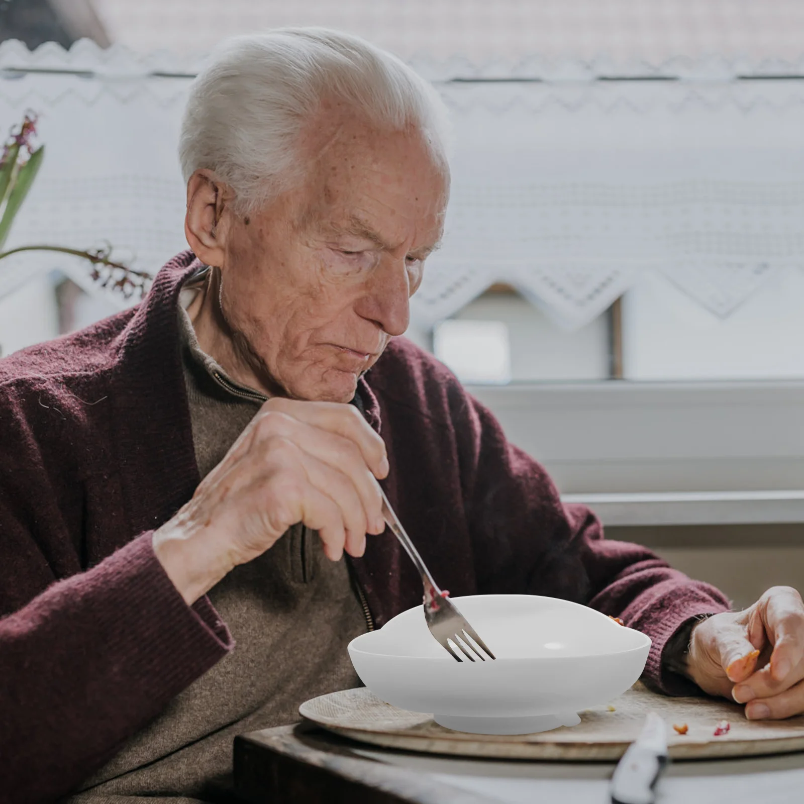 

Lightweight Silicone Suction Senior Elderly Self-Feeding Dining Portable Non-Slip Base Bowl For Elderly Handicapped Nursing Home
