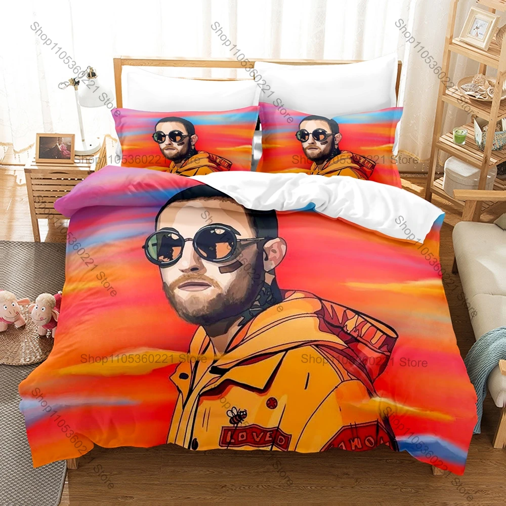 Hip Hop Album Style Duvet Cover + 2 Pillowcases, Mac Miller Balloonerism Printed Bedding Set Soft Material Holiday Birthday Gift