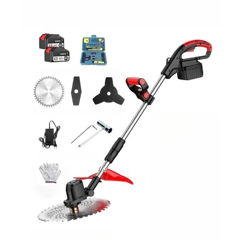 

Electric lawn mower lithium battery small household grass cutting rechargeable high power agricultural harvester weeder
