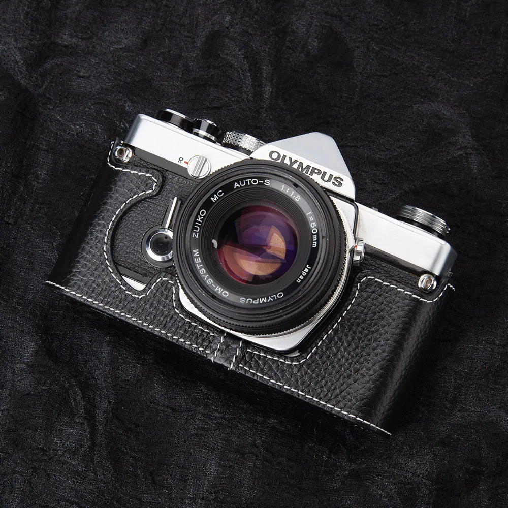 For OLYMPUS OM-1/1N OM-2/2N OM-4/4TI OM-3 Case Genuine Leather Half Case Camera Protector for OM10/20/30 Handmade Camera Bag