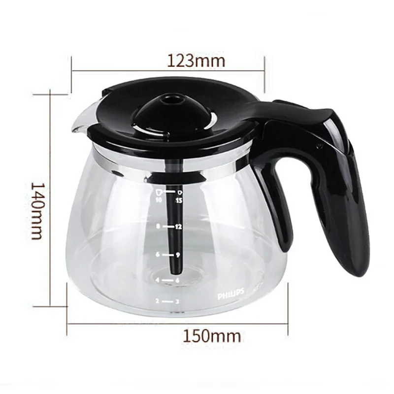 Coffee Maker Glass Jug For Philips HD7447 HD7457 HD7461 HD7462 Coffee Maker part replace