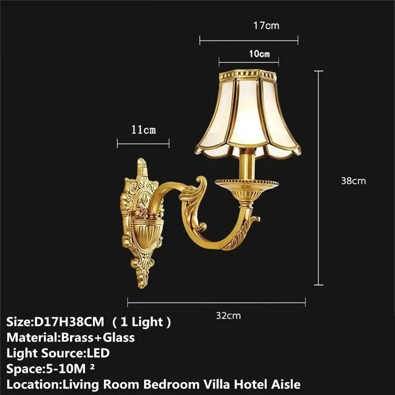 SOURA Contemporary Brass Wall Lamp American Retro LED Living Room Bedroom Study Room Hotel Villa Model Room Hall Way Aisle Ligh