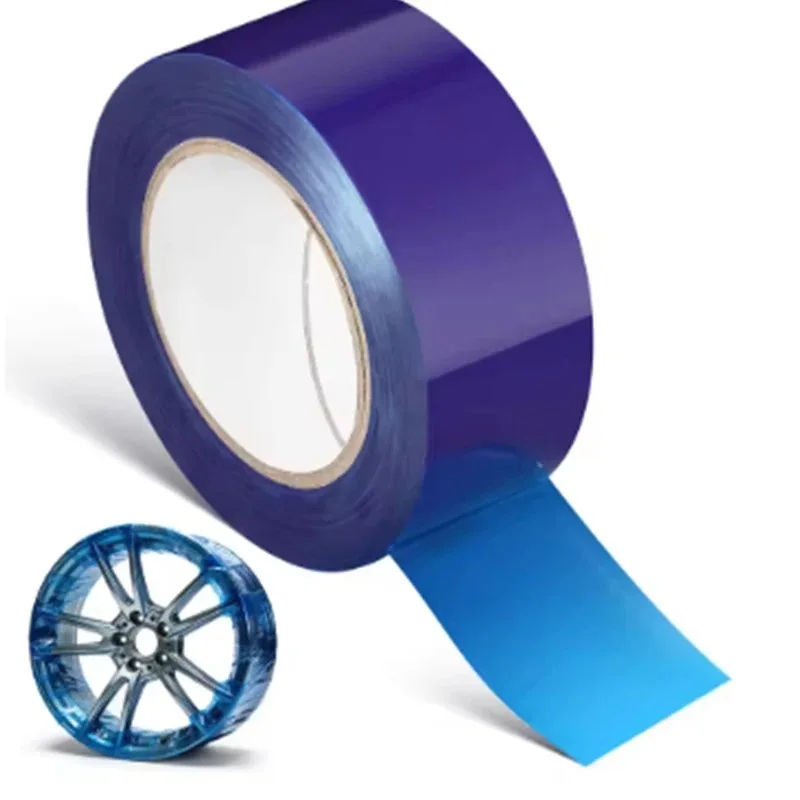 Wheel Rim Barrier Tape Auto Repair Self Adhesive Film Tire Repair Tools Residue-Free Blue PE Rim Protective Film Anti-Scratch