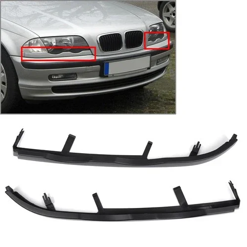 Auto Head Lamp Lower Decor Trim Molding Black Anti‑Deformation For BMW 3‑Series E46 4‑Door 1999‑2001 OE 51138208485 51138208486