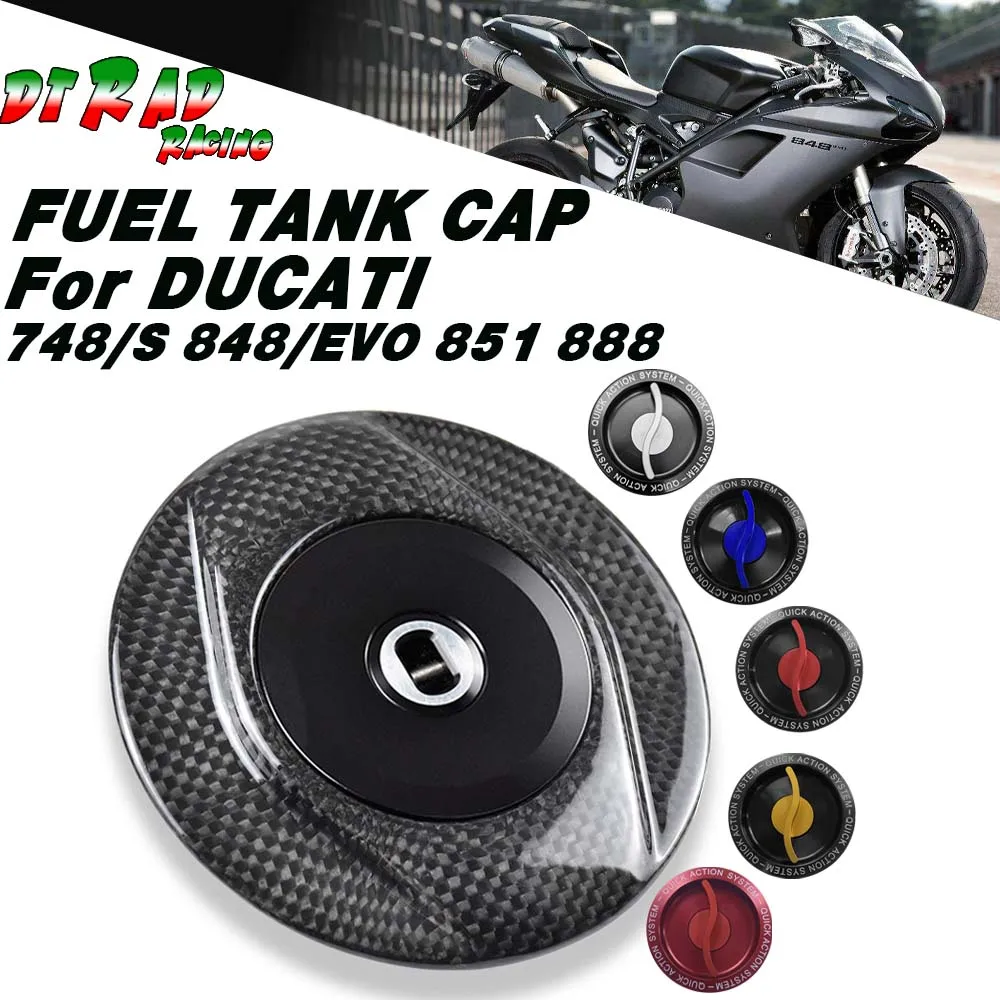 Carbon Fiber Key Locking Petrol Tank Cap Fuel Plug For DUCATI 748/S 848/EVO 851 888 Quick Release Airbox Oil Gas Tank Cover