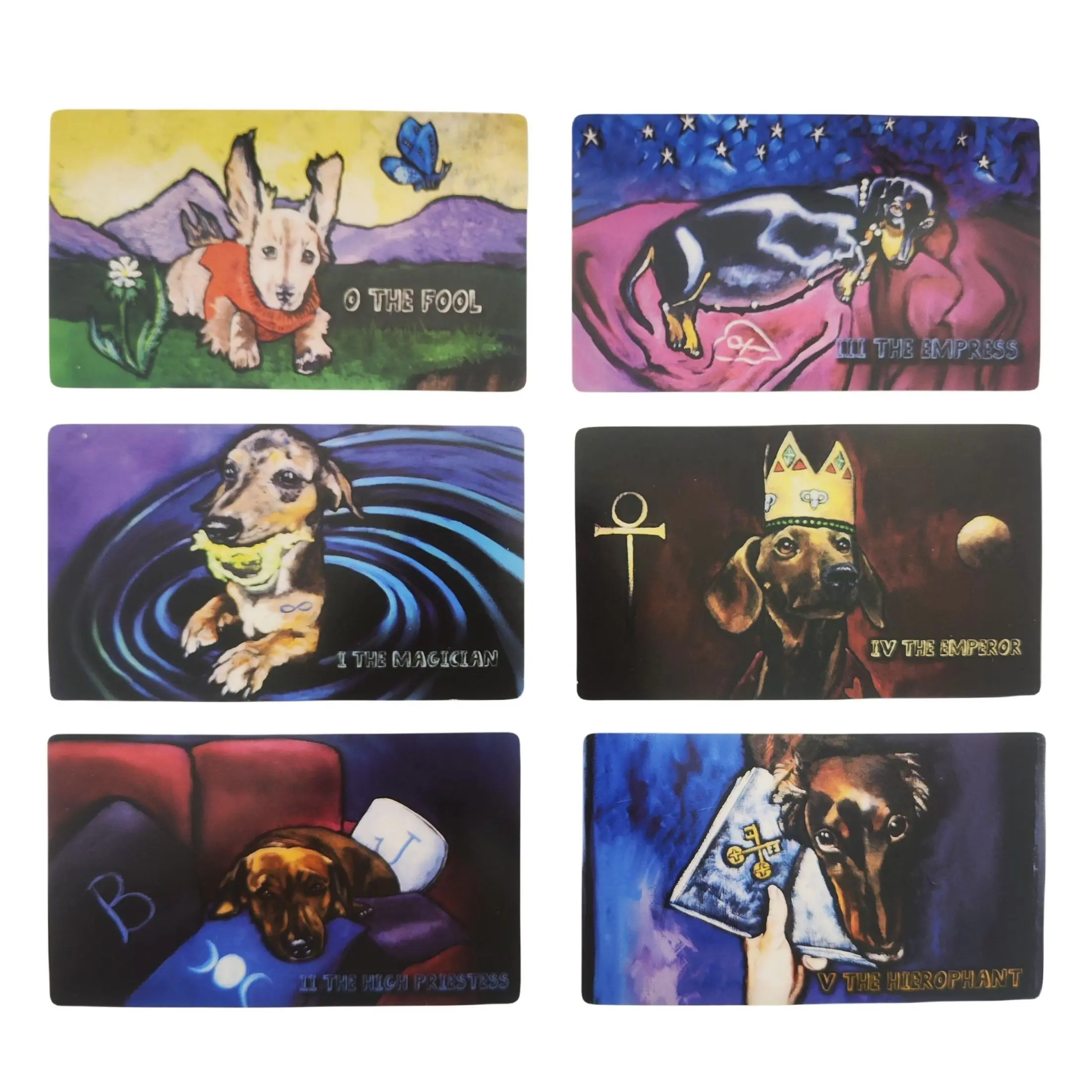 Tarot Dachshund Low Rider de 12 * 7 cm: um baralho completo de tarô com tema Dachshund de 78 cartas com guia para iniciantes