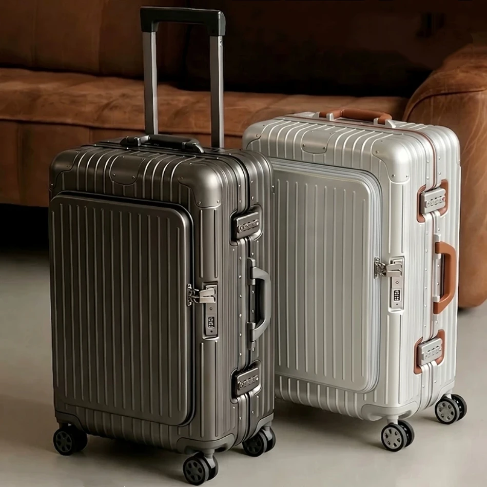 

Suitcase Boarding Carry-on 20in Front Opening Pocket Rolling Luggage 24/28inch Side Opening Pocket Travel Trolley Case TSA Lock