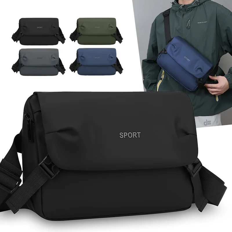 New Style Fashionable Men's Crossbody Bag, Multi-functional Outdoor Cycling Chest Bag, Large Capacity Casual Shoulder Bag