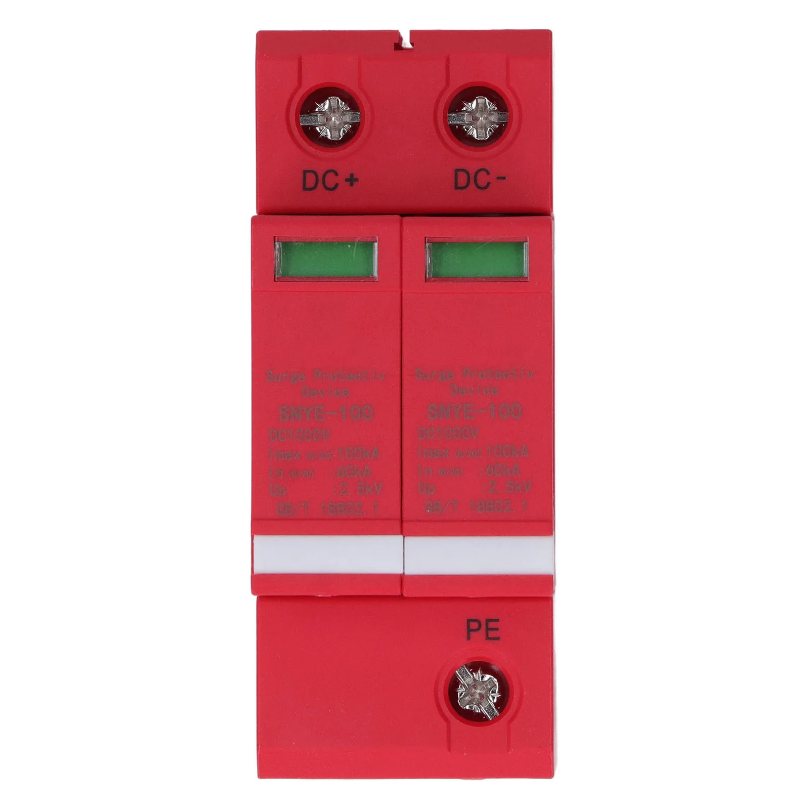 2P  Protector Compact Size 35mm Rail Installation DC1000V Arrester  Device with Indicator for Power Distribution