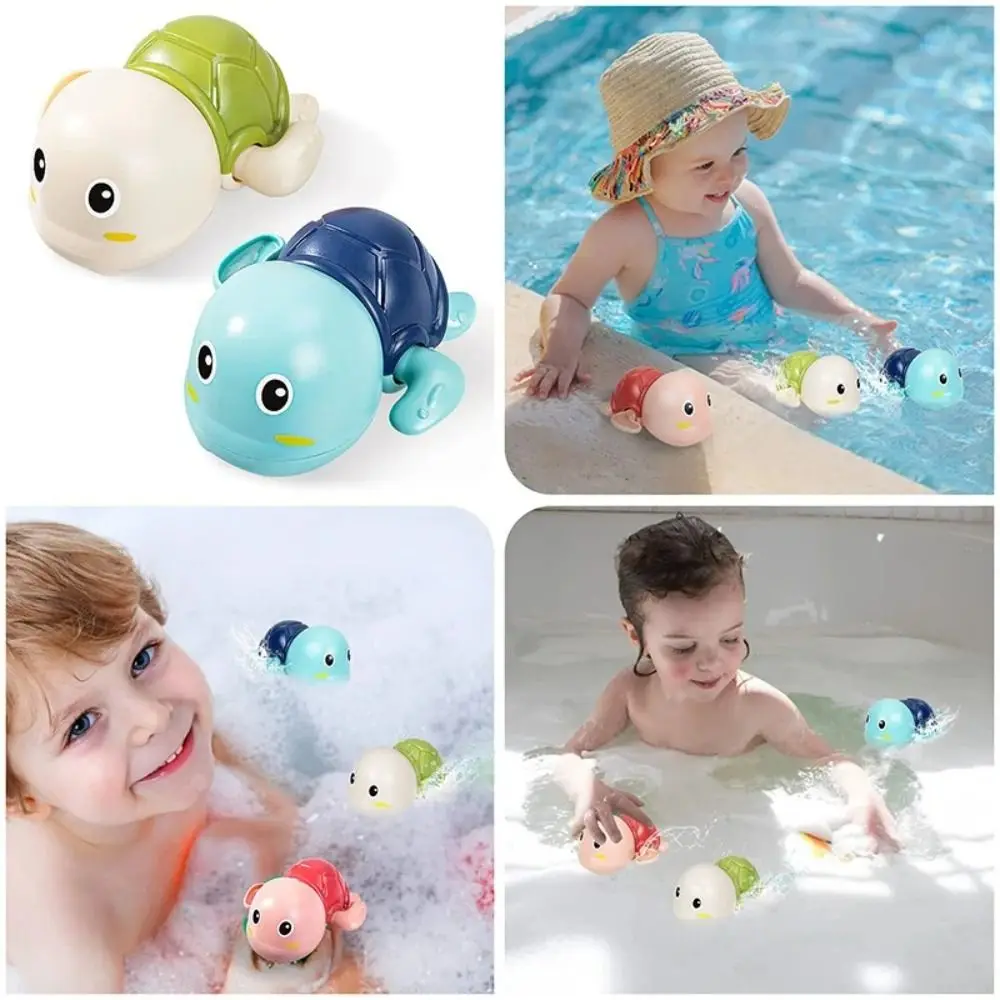 Child Shower Water Playing Baby Bath Toys Water Chain Wind Up Swimming Turtle Toy Animal Cartoon Clockwork Bathing Toy Toddler