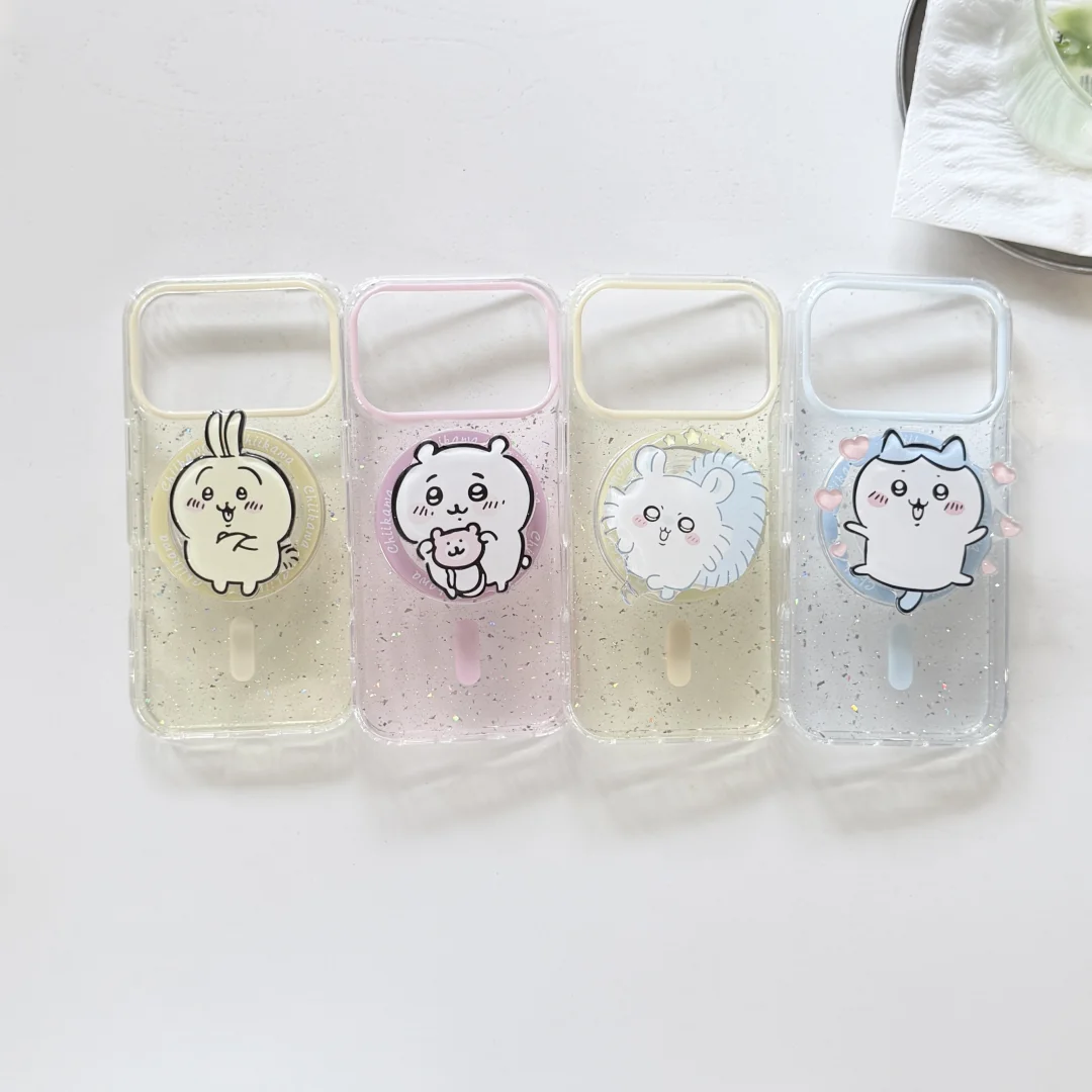 C-Chiikawas H-Hachiwares Usagi المغناطيسي قوس جراب هاتف آيفون 17 الهواء 16 15 14 13 برو ماكس اليابانية لطيف أنيمي غطاء #1