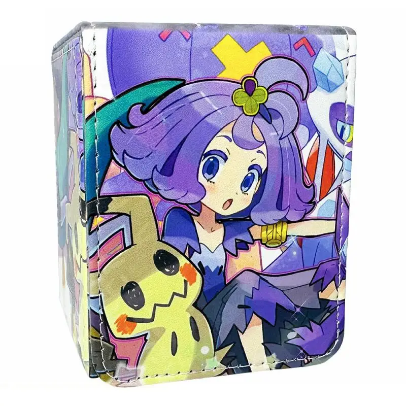 

Acerola Mimikyu PTCG DTCG DIY Large Capacity Leather Card Box Thickened Anime Game Collection Card Storage Box 8*8.5*10.5cm