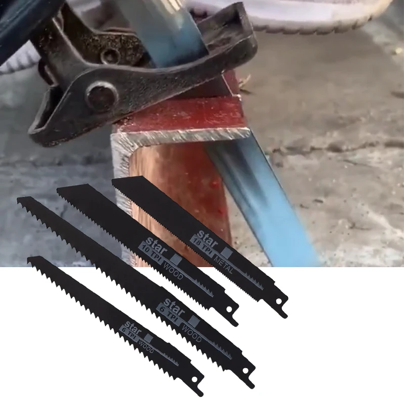 4 قطعة شفرات المنشار الترددية العالمية شفرة المنشار النجارة HSS الأسنان الدقيقة 6-18 Tpi الكربون الصلب النجارة الخشنة #1