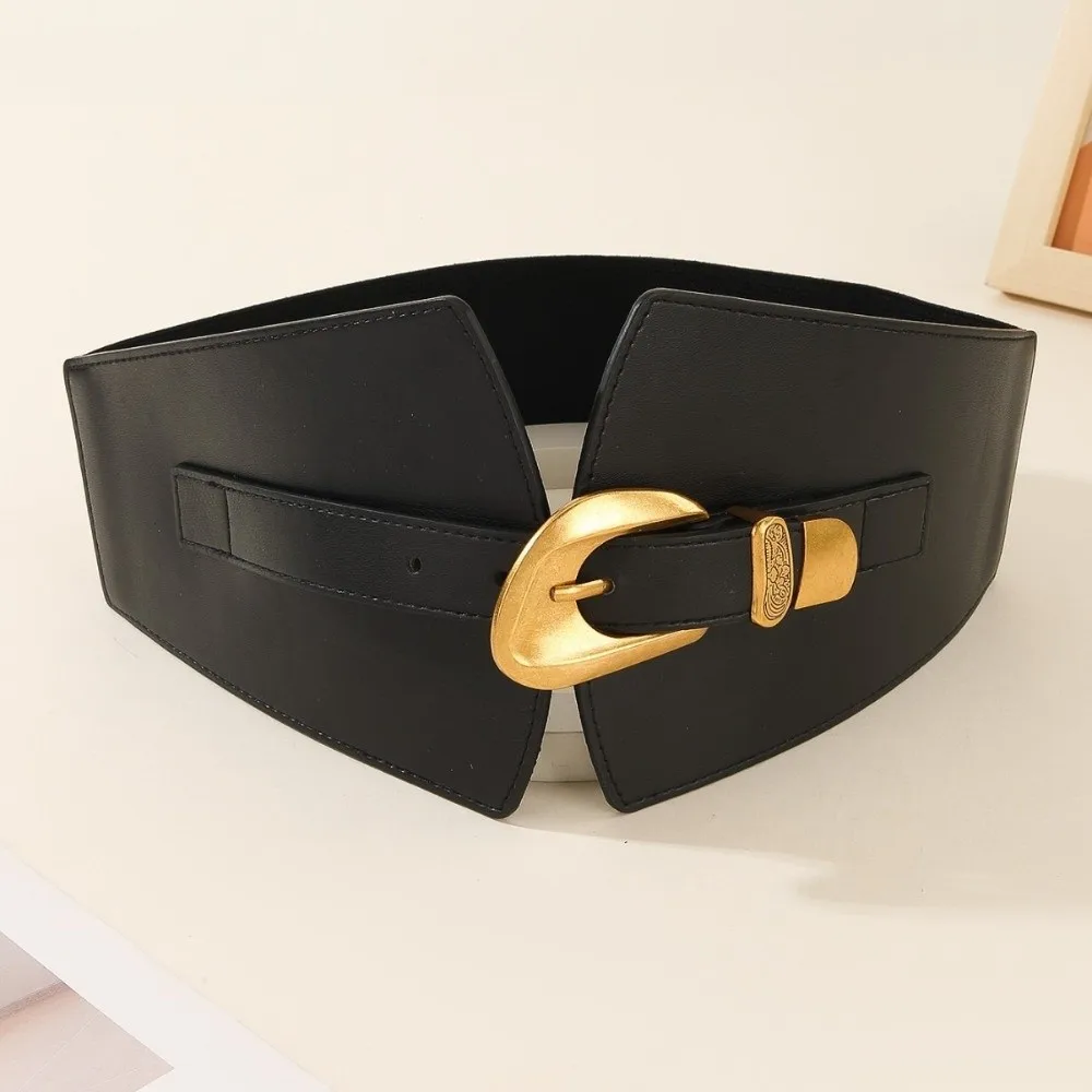 

Элегантный корсет из искусственной кожи для девушек, эластичный утягивающий широкий пояс-кумербанд, однотонный поясной ремень в стиле вестерн для платья