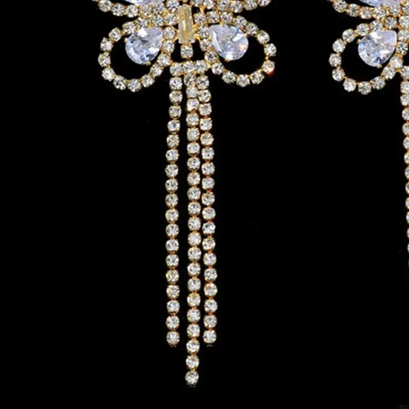 반짝이는 모조 다이아몬드 나비 술집 젖꼭지 덮개 보석 크리스탈 가슴 덮개