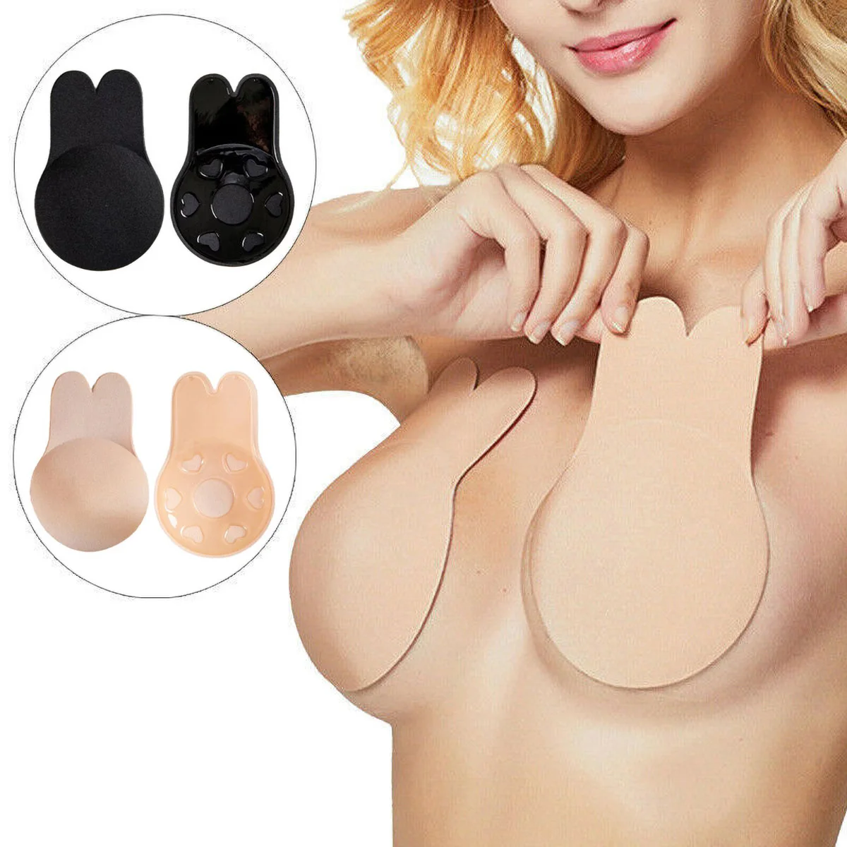 Sexy Women's Bra Invisible Push Up Bra Self-Adhesive Silicone Seamless Front Closure Sticky Backless Strapless Bra