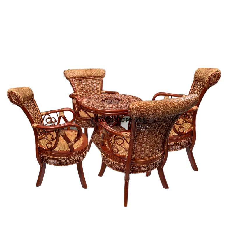 Rattan chair balcony rattan chair coffee table combination natural rattan casual chair