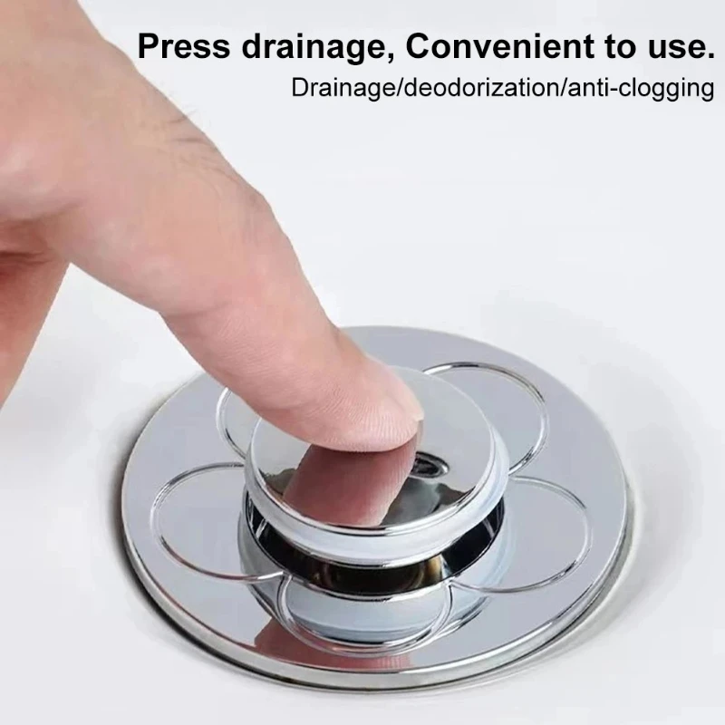 Stainless Steel Pop-up Drain Filter Rebound Core Sink Filter Bathtub Plug Sink Drain Accessories Kitchen Bathroom Tool