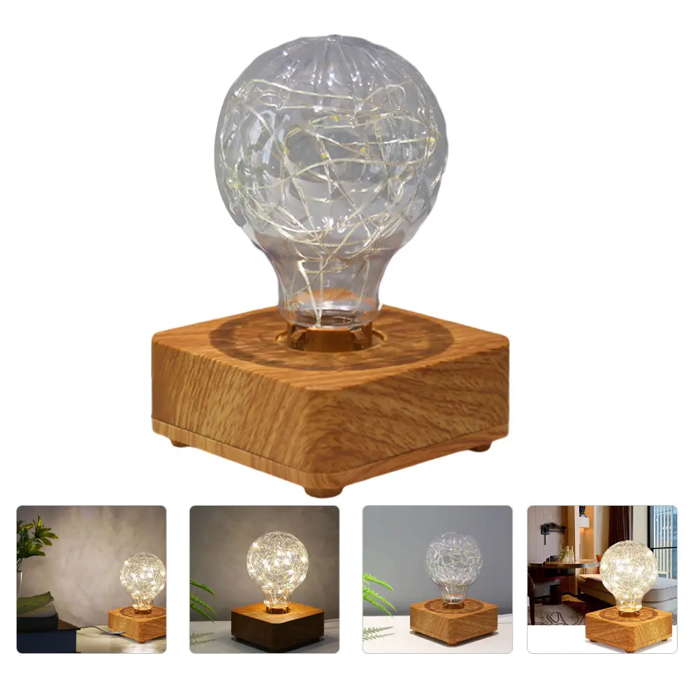 

Usb Simple Wood Bulb Desk Lamp For Home Bedroom Decorative Night Light Warm Atmosphere Wooden Lamp Creative Design