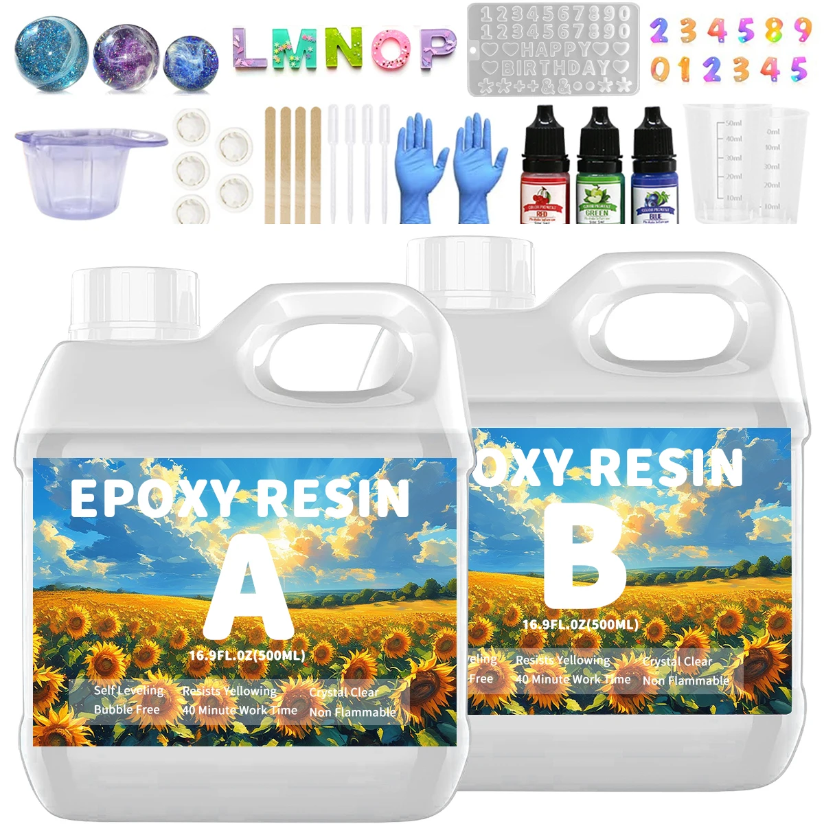 

Набор из эпоксидной смолы Luminous Clarity 500 мл — быстрое отверждение без пузырьков для речного стола и ювелирного искусства