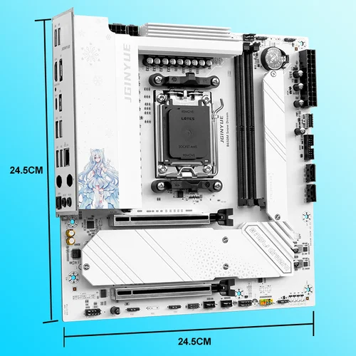 Imagen 2 del producto Placa base JGINYUE B650M Snow Dream AM5 DDR5 ARGB M-ATX para juegos PCIe 4,0 × 4 M.2 para CPU 9700X/9900X/7800X3D pc para juegos DIY