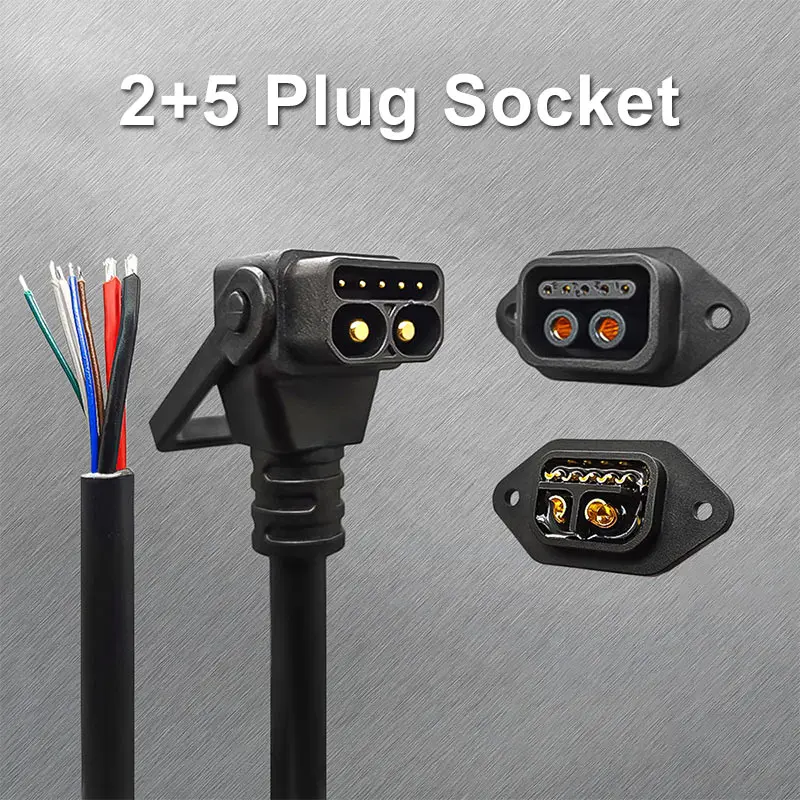 2+5 Electric Vehicle Charging Plug Male Female 2+5 Lithium Battery Connector Waterproof E-bike Power Exchange Plug Socket Line