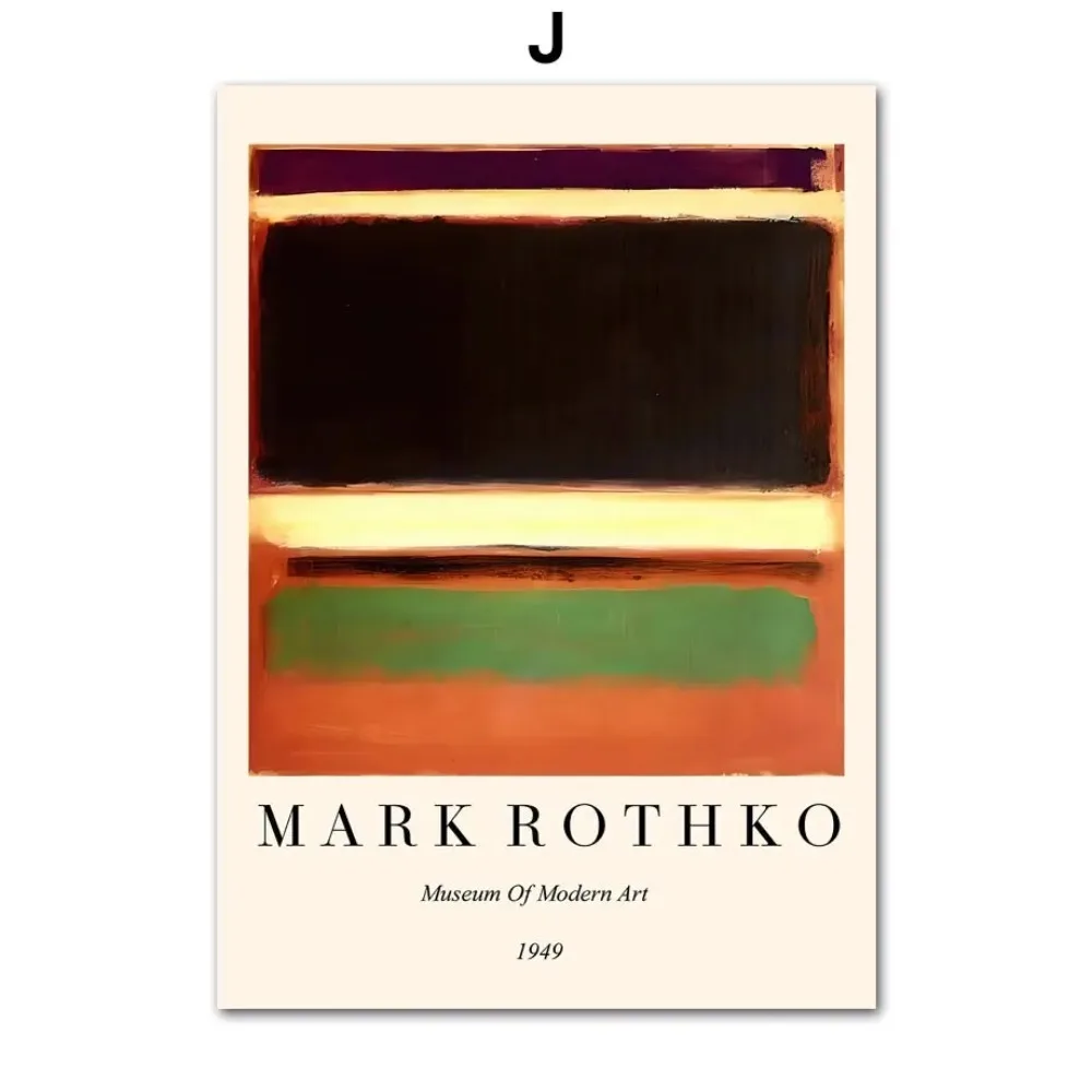 Mark Rothko Retro Abstract Wall Art Canvas Exhibition Style Posters Living Room Decor Interior Painting Modern