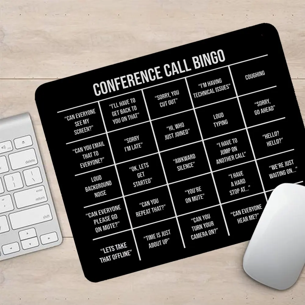 Bingo Funny Mouse Pad Iron Art Desk Mat Core Office Meeting Game Pad Zoom Webex Call Fun Desktop Supplies Decor