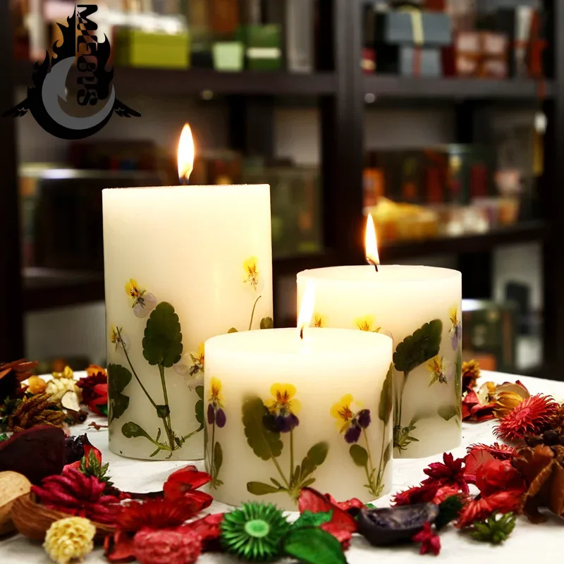 Frete grátis decoração de casamento grandes velas perfumadas pilar seco vela perfumada artesanal decorativa forma aromática velas