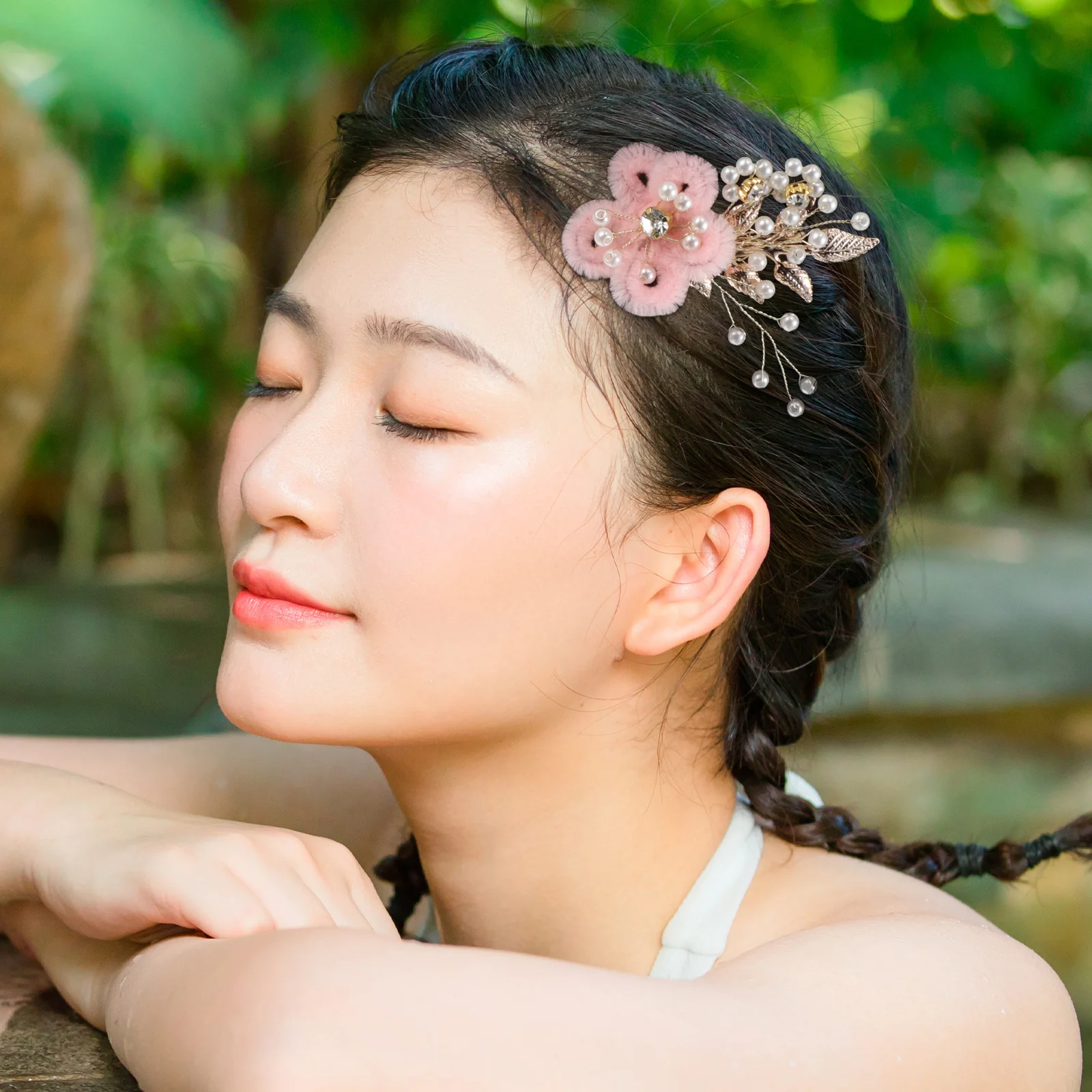 

4 шт., заколка для волос с цветком, винтажные свадебные аксессуары для волос, искусственный жемчуг, лист, свадебная заколка, элегантный шиньон для невесты