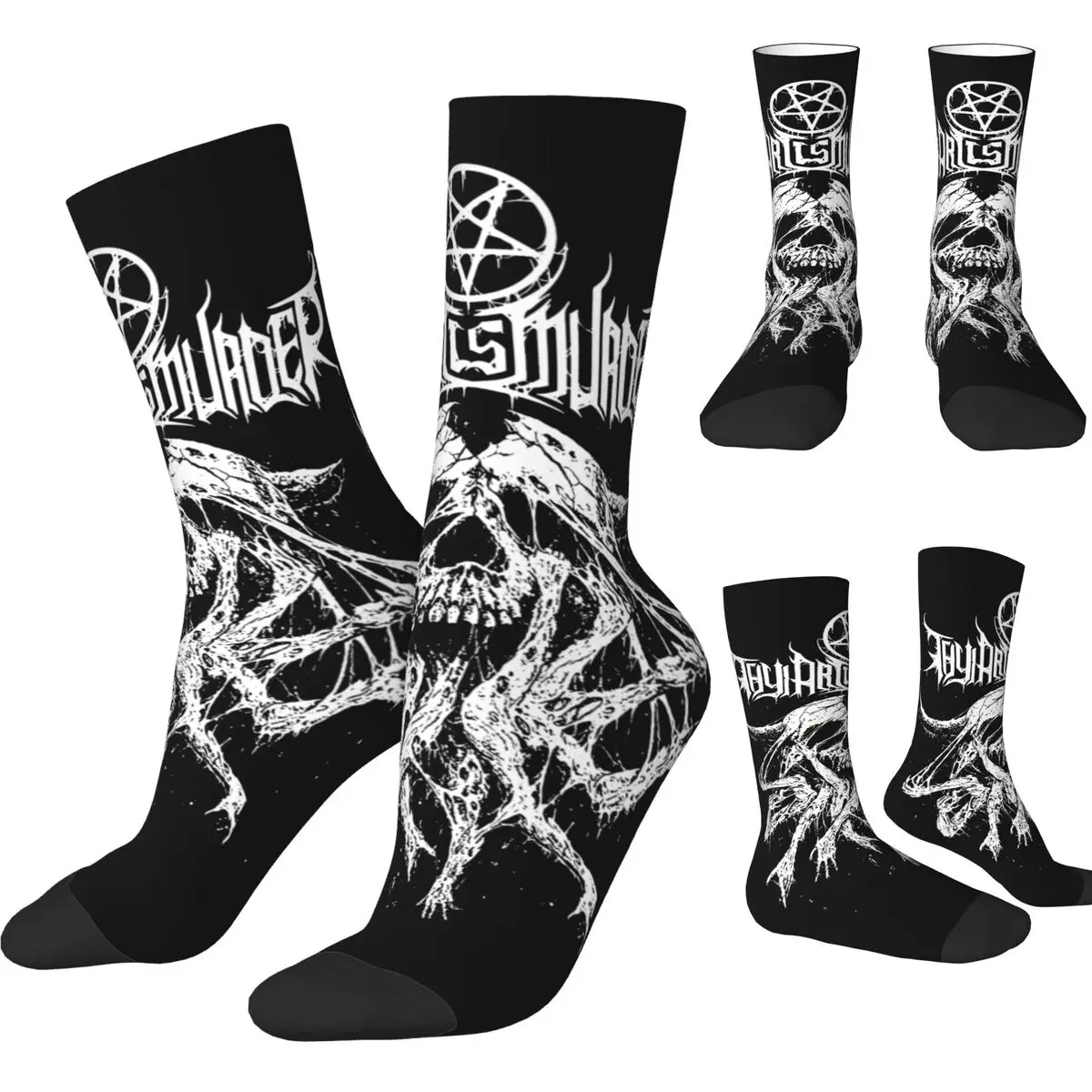 Retro Vintage Thy Art Is Murder Music Band Sports Socks Polyester Long Socks for Unisex Breathable