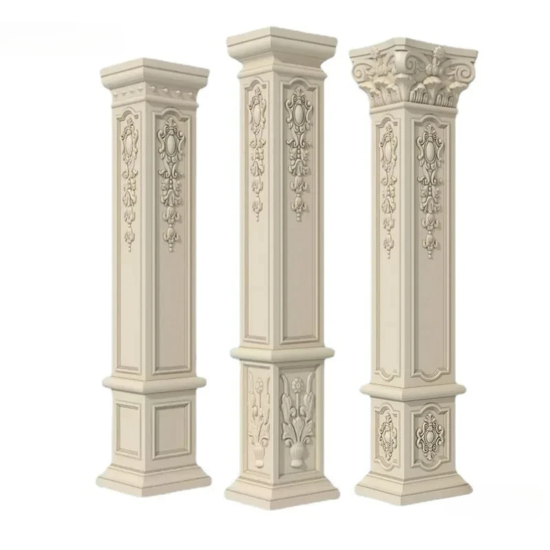 Roman Column Mold for Home Garden Buildings Square Column Antique Various Patterns Mold Full Set of Square Villa Gate Pillars