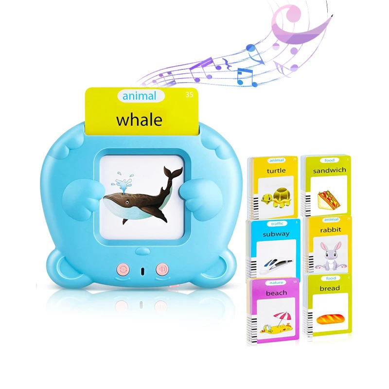 Mówiące karty edukacyjne dla dzieci, zabawka edukacyjna do wczesnej nauki z dźwiękami, karty Montessori do rozwoju językowego dla maluchów