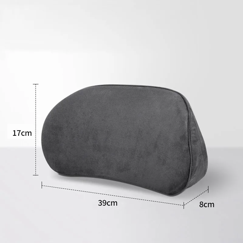 Nordic Solid Color Car Waist Cushion Thin Memory Foam Back Cushion for Lumbar Support Simple Sedentary Artifact for Office