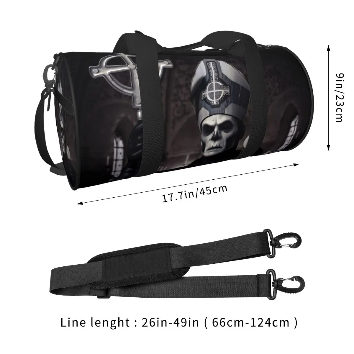 Rock Band Ghost BC Large Duffle Gym Bag Multi-Functional Duffle Travel Bags Handbags Fitness bag