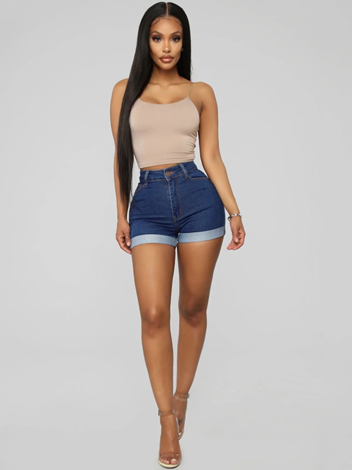 Pantaloni casual a vita alta micro elastici per il sollevamento dell'anca Street Sle Pantaloni estivi da donna Faion Butt orts