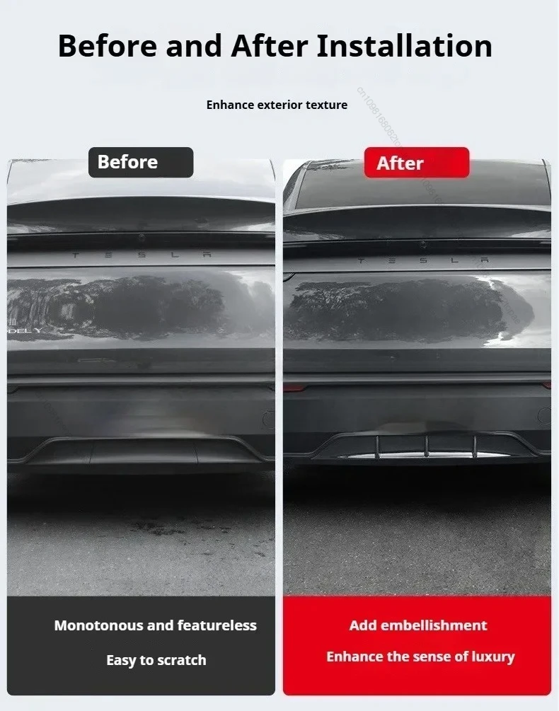 Для Tesla Model Y Juniper 2025, задний бампер, спойлер, защитная пластина для запуска губ, диффузор, крышка из АБС-пластика, комплект кузова, внешние аксессуары