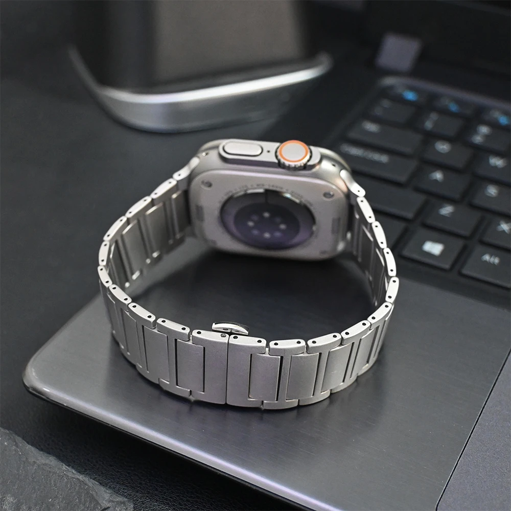 Titanium Men Strap for Apple W - Luxury Watch Apple Bands 评论和价格
