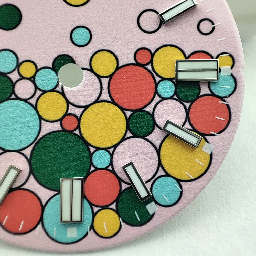 NH35 الطلب اللون بالون الساعات الاتصال الهاتفي مضيئة الاتصال الهاتفي 29 مللي متر صالح NH35 NH36 ETA2836 2824 DG2813 3804 ميوتا 8215 ساعة يد تعمل بالحركة الاتصال الهاتفي