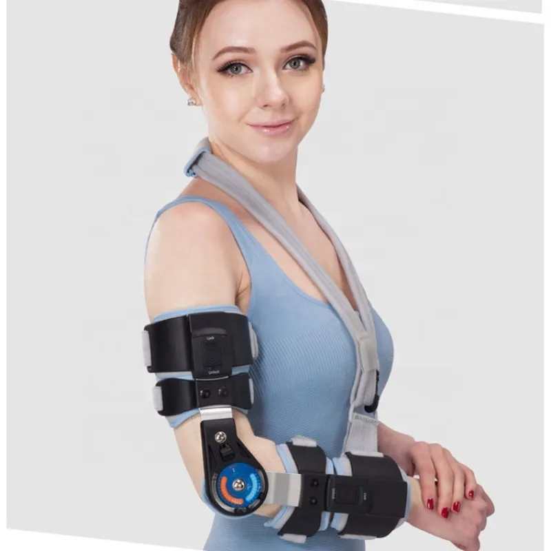 

Effective rehabilitation equipment Medical Hinged ROM Elbow Brace with Sling Stabilizer Splint Arm Injury Recovery Support