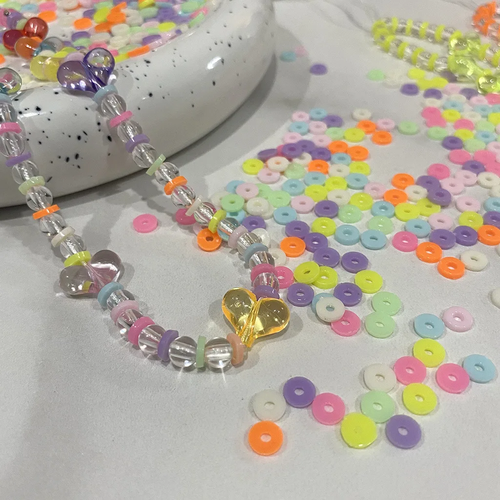500Pcs Random Mixed Spring Colorful Acrylic Spacer Beads For DIY Jewelry Necklace Bracelet Earring  Accessories Making