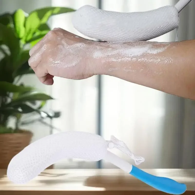 

1 Pcs Bath Soft Back Scrubber Brush Bath Shower Scrubbing Mesh Brush With Handle Exfoliating Scrub Massager Bath Supplies