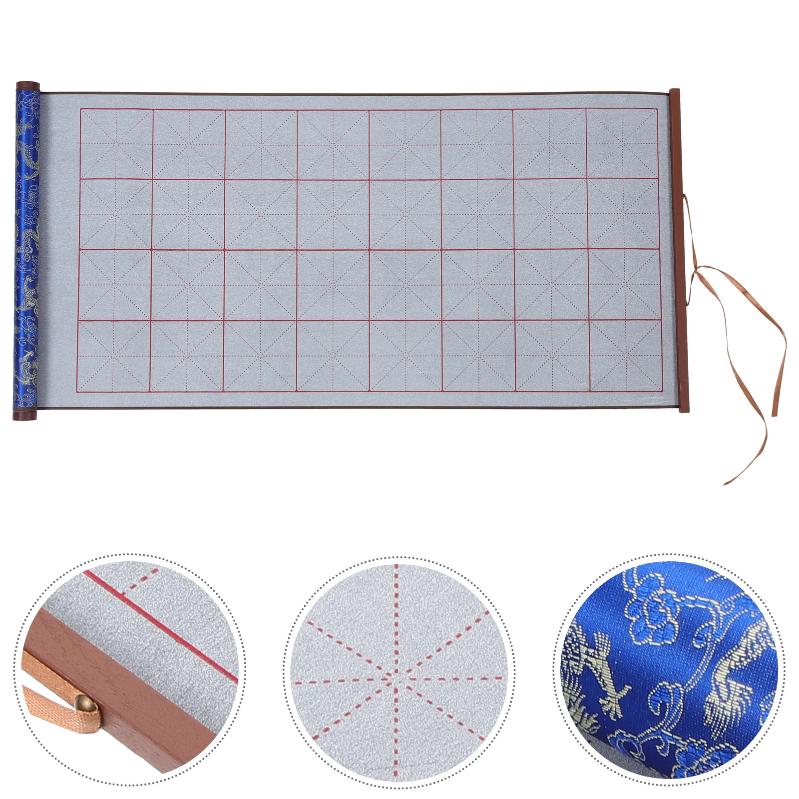 

Scroll Water Writing Cloth Chinese Calligraphy Folding Beginner Mat Damask Book Reusable Child
