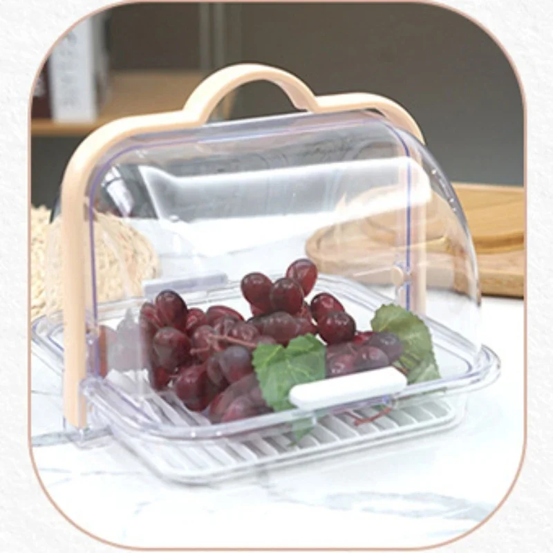 

Clear Airtight Milk Bottle Storage Bread Keeper Boxes With Acrylic Lid Handle Afternoon tea snack bread box With handle