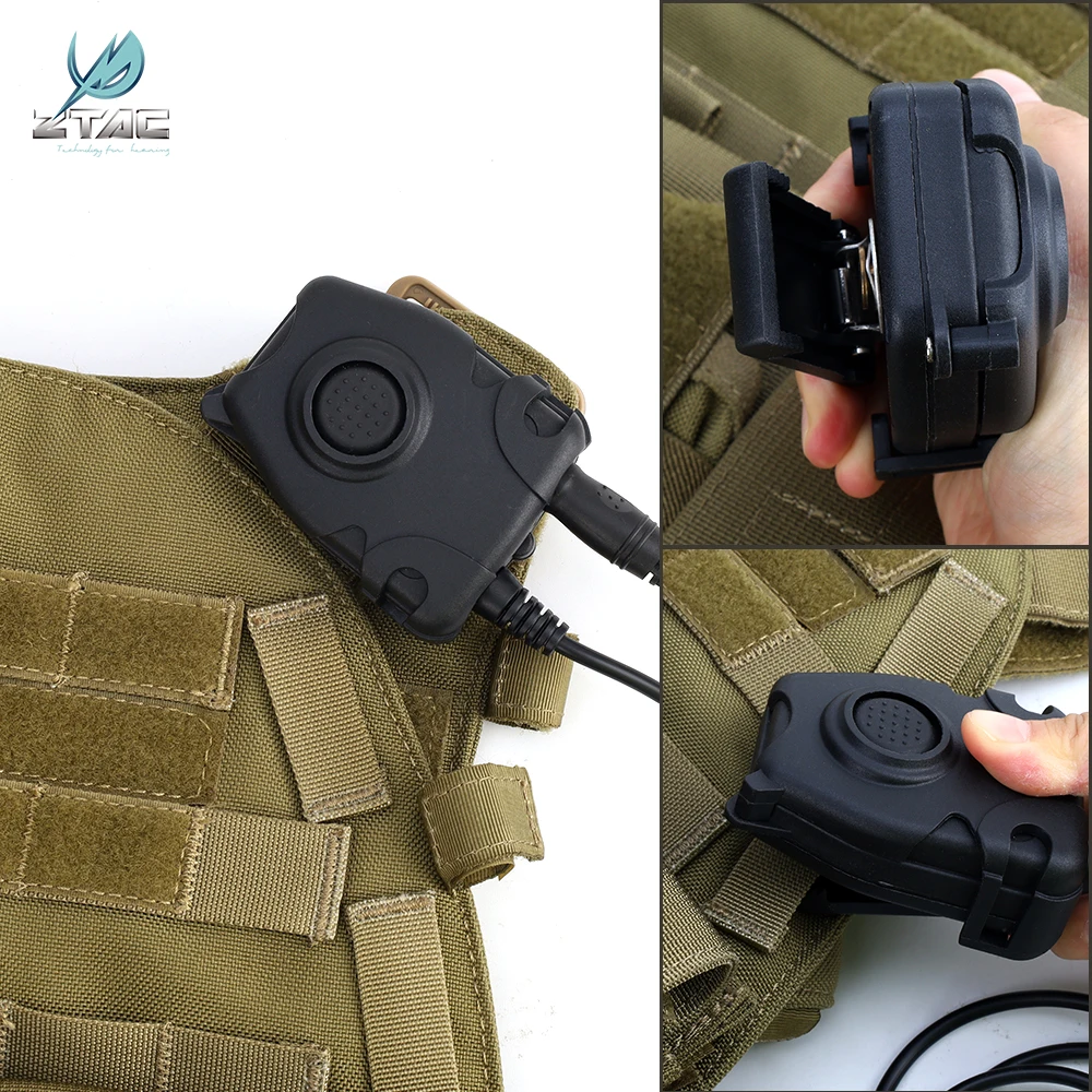 Z-Tactical Bowman Elite II 군사 헤드셋 PTT, 모토로라 켄우드 Icom 미들랜드 전화 라디오, 전쟁 게임용 Z112