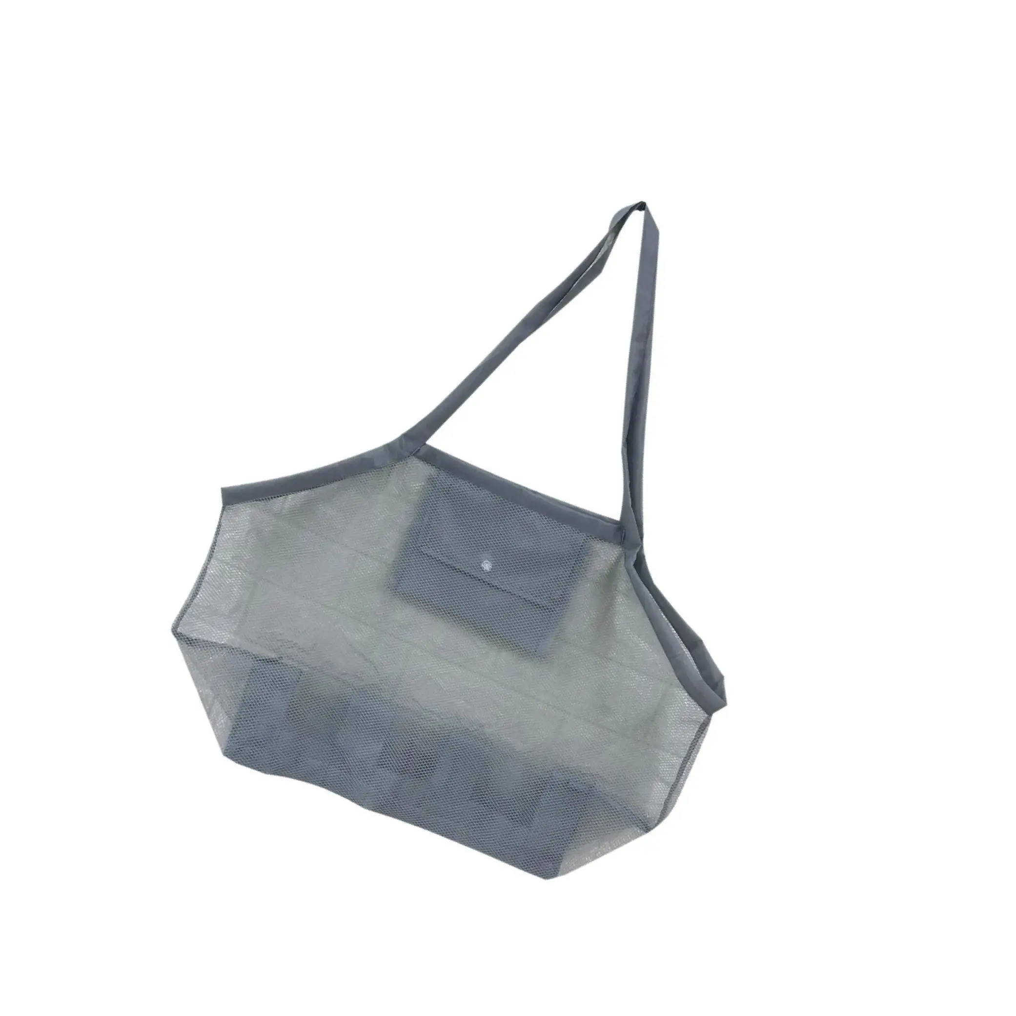 Large Beach Toys Bag Swimming Pool Mesh Tote Bags Sand-Away Bag Grey