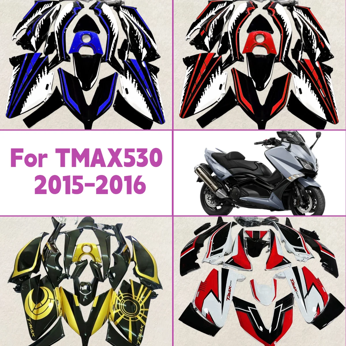

Full ABS Fairing Set 2015 2016 TMAX530 Painted Injection ABS Fairing Kit Fit For 15 16 Yamaha TMAX 530
